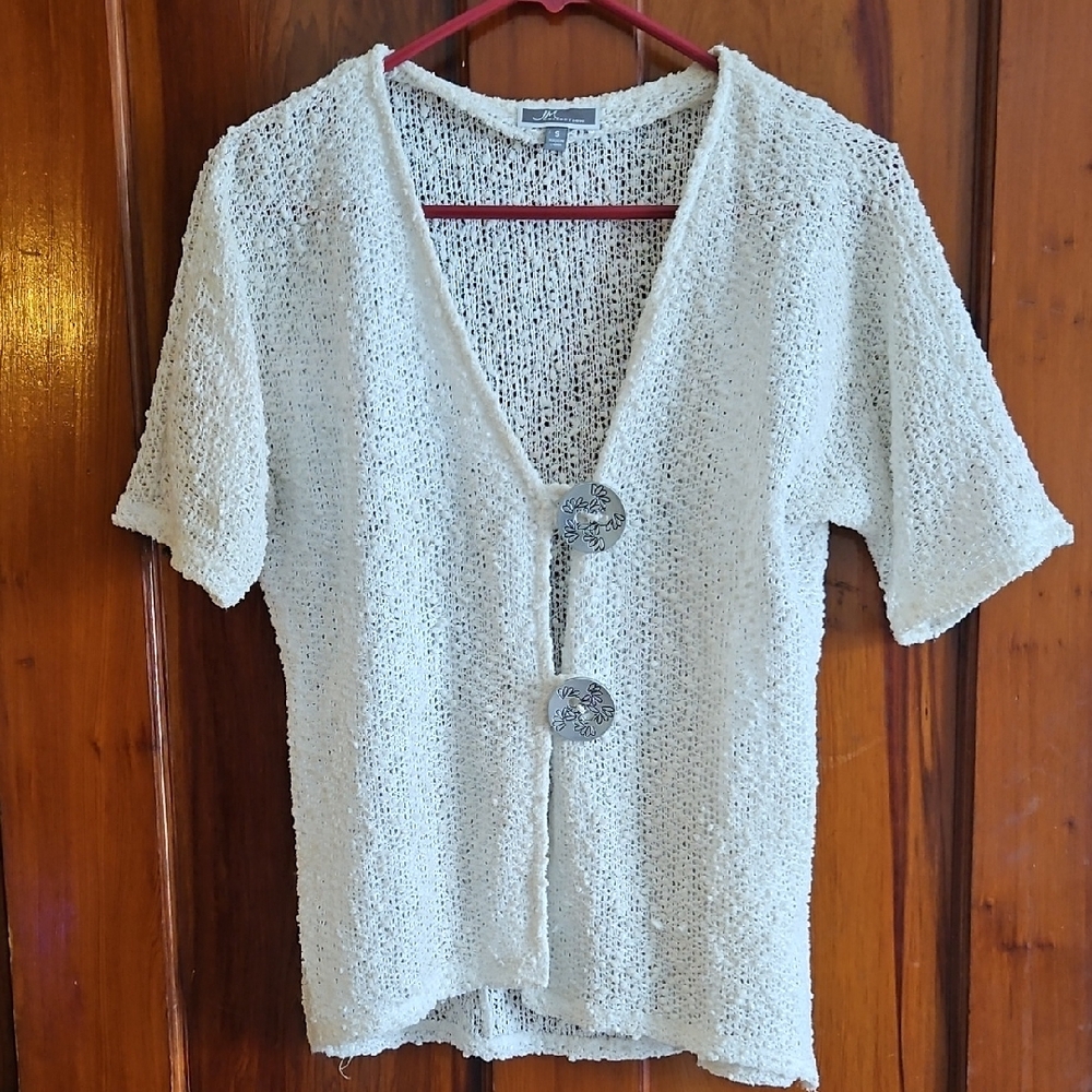 JM Collection Ivory Knit Cardigan.    #251